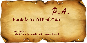 Puskás Alfréda névjegykártya